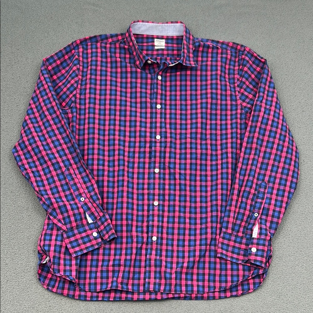 Bonobos Blue & Pink Gingham Check Shirt | Men's XXL